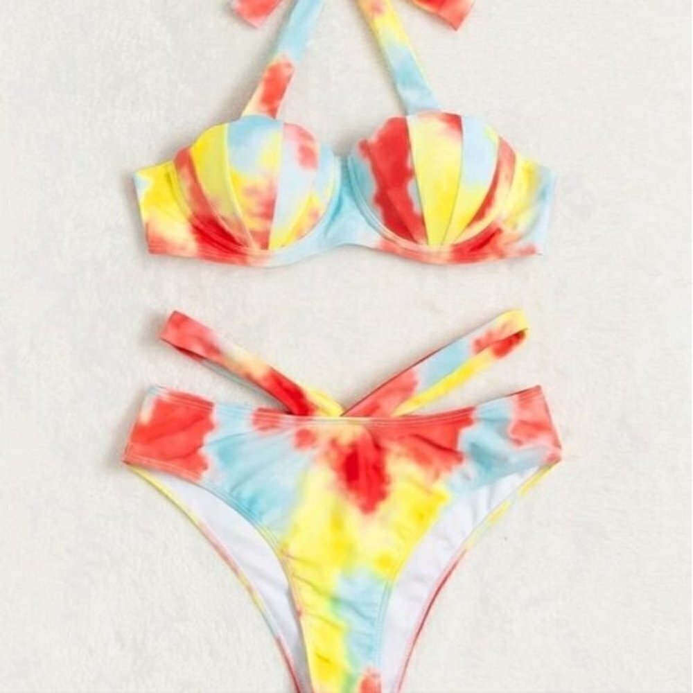 MULTICOLOR CUTE TIE DYE BIKINI